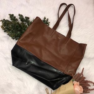 Sorial Two Tone Brown and Black Large Tote